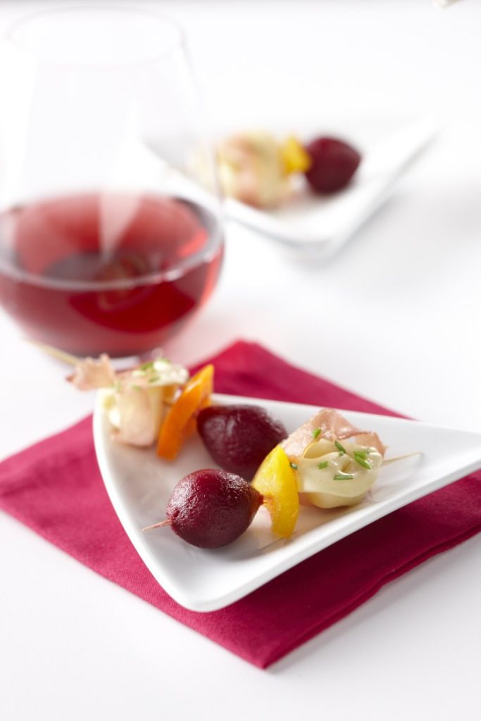 Baby Beet and Tortellini Appetizers