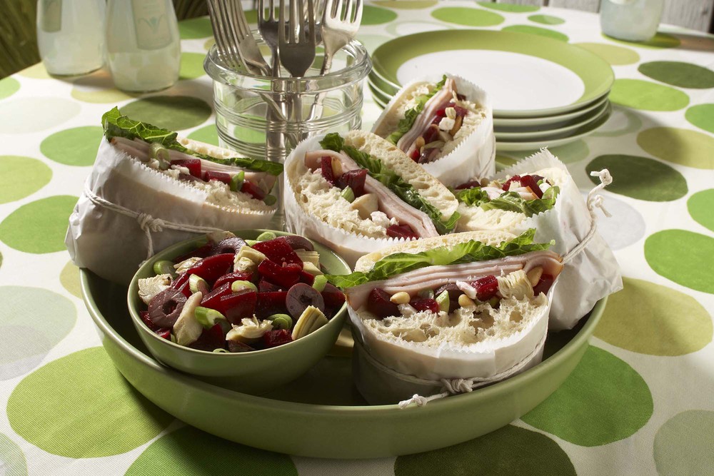 Picnic-wiches with Greek Artichoke Beet Salad