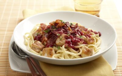 Red Cabbage & Bacon Pasta
