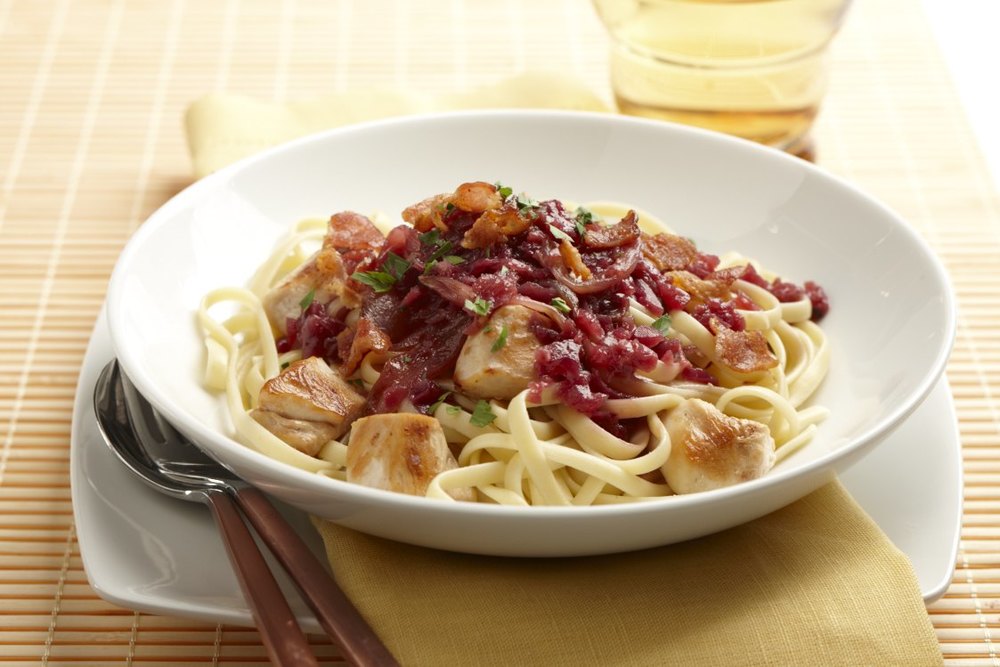 Red Cabbage & Bacon Pasta