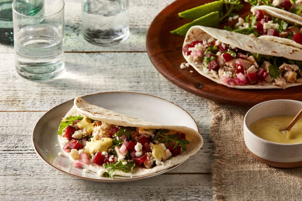 Chicken Soft Tacos with Pickled Beet Salsa