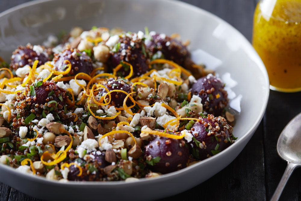 Pickled Beet & Red Quinoa Salad with Orange Vinaigrette