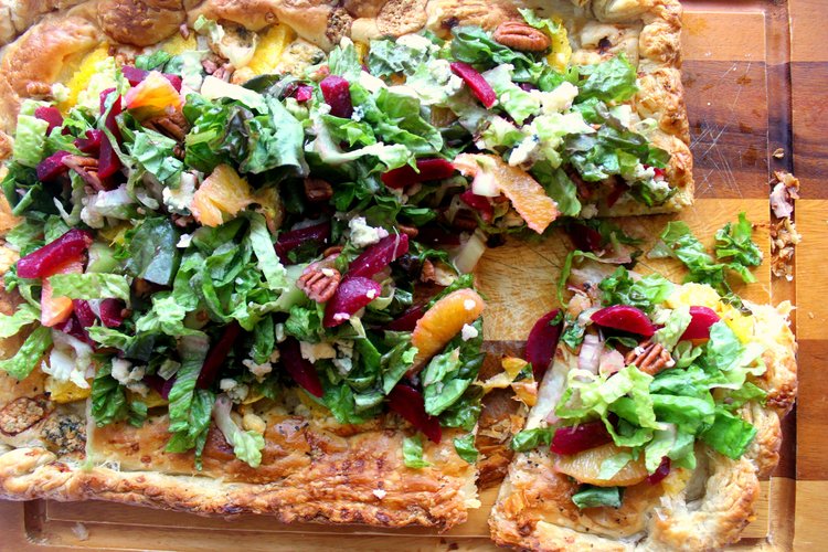 Orange Galette with Beet Gorgonzola Salad