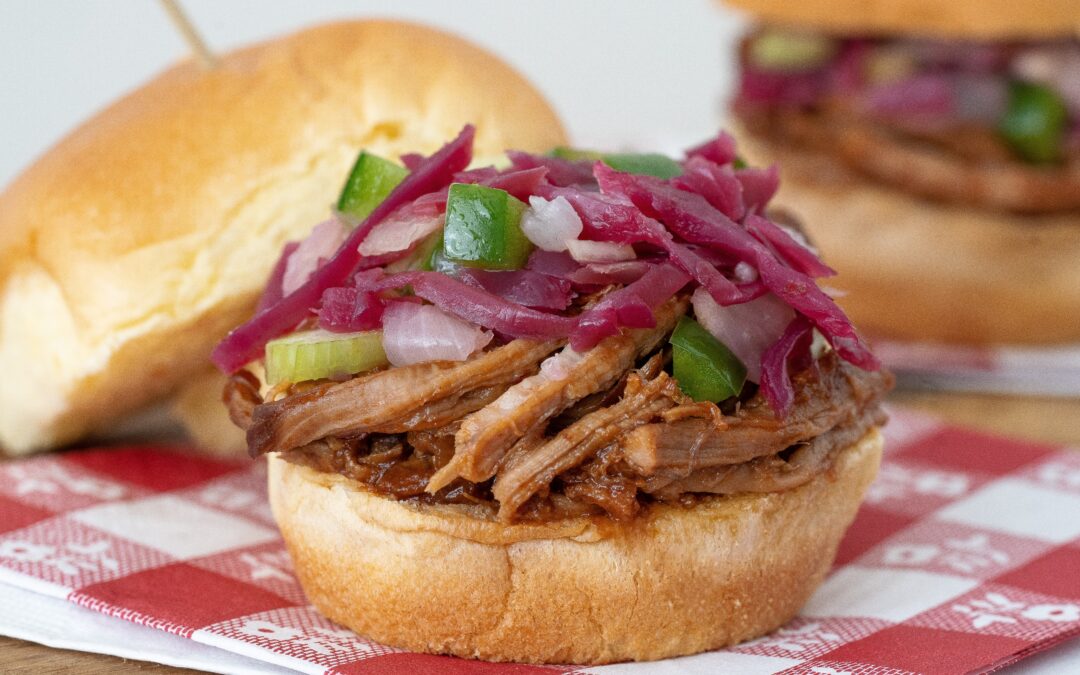 Pulled Pork Sliders with Tangy Red Slaw