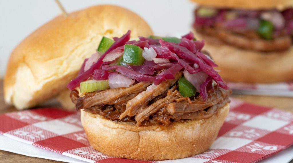 Pulled Pork Sliders with Tangy Red Slaw