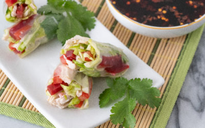 Beet Salad Spring Rolls with Spicy Orange Dipping Sauce