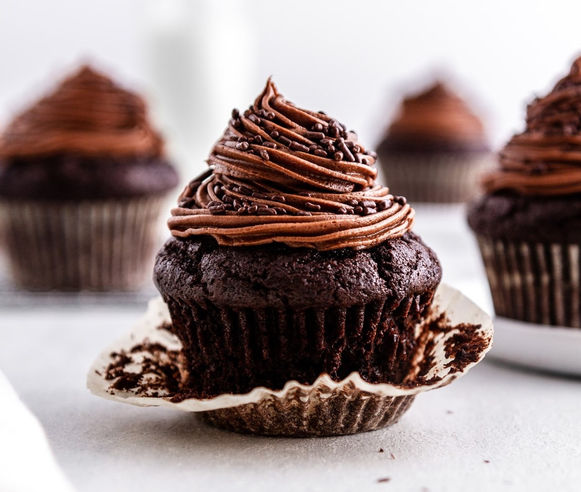 Dark Chocolate Beet Cupcakes with Mocha Buttercream Frosting