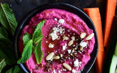 Pickled Beet and White Bean Dip with Za’atar, Feta and Mint