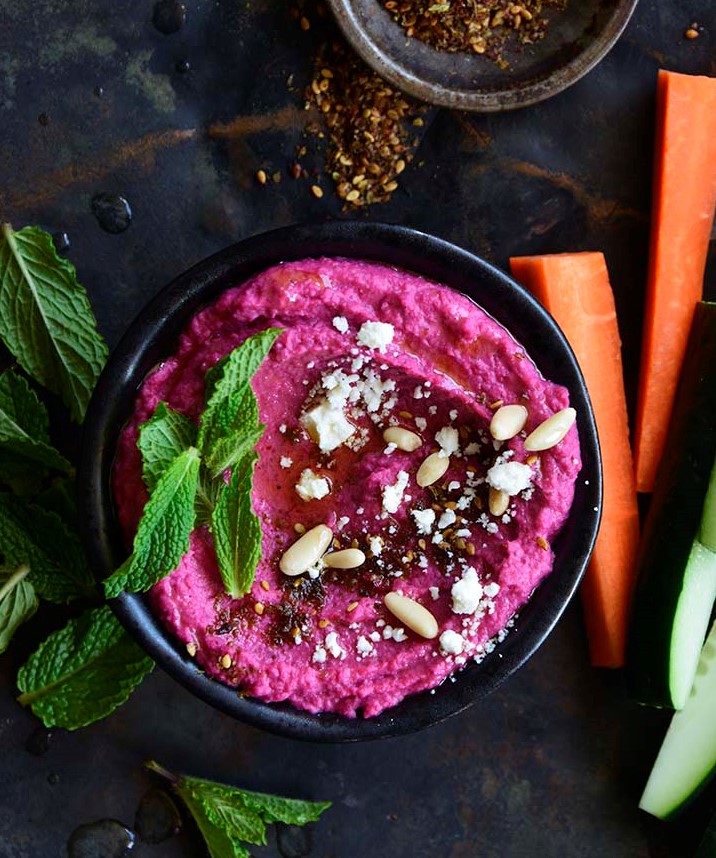 Pickled Beet and White Bean Dip with Za’atar, Feta and Mint - Aunt Nellie's