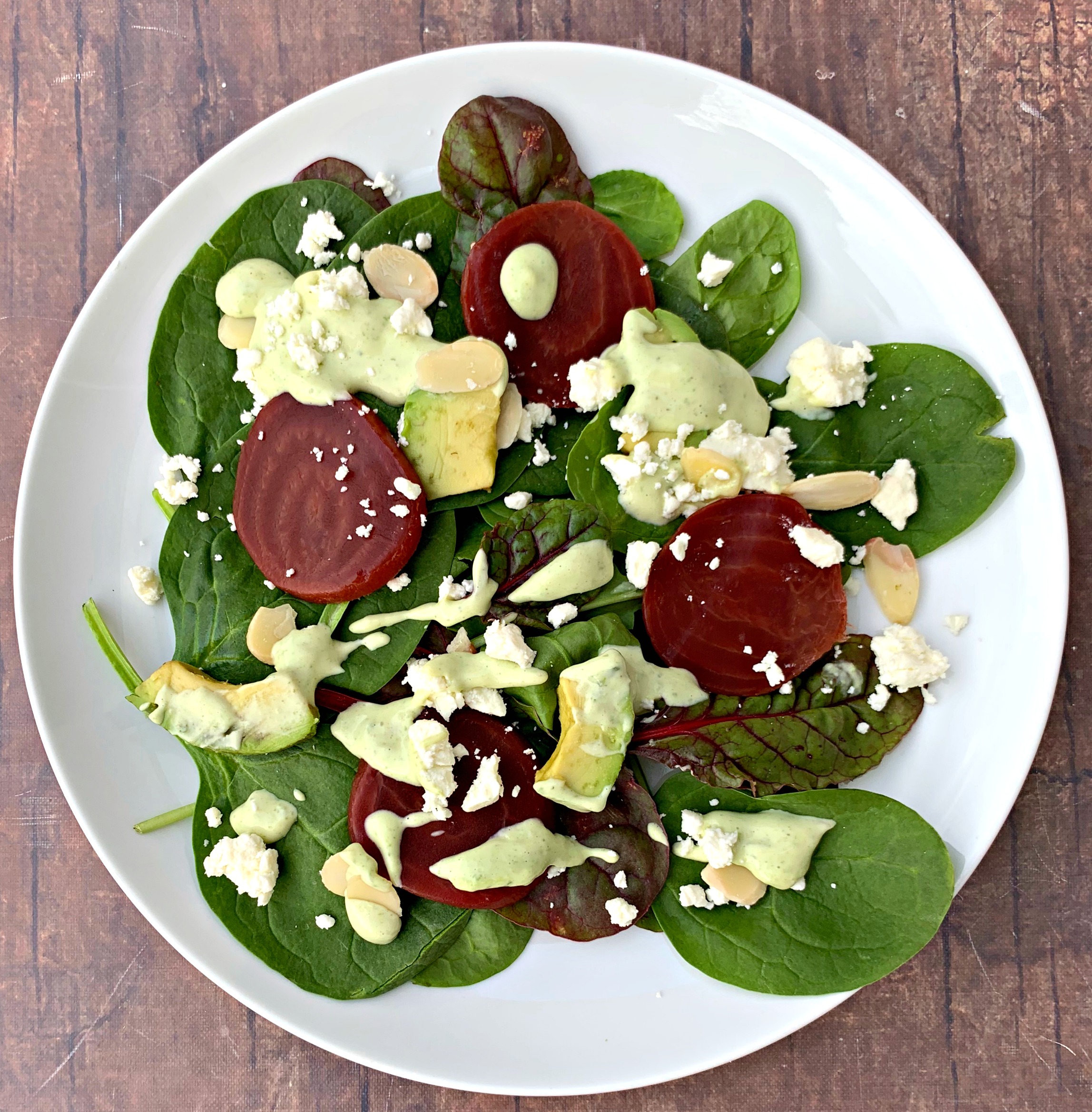 Green Goddess Salad with Sliced Beets