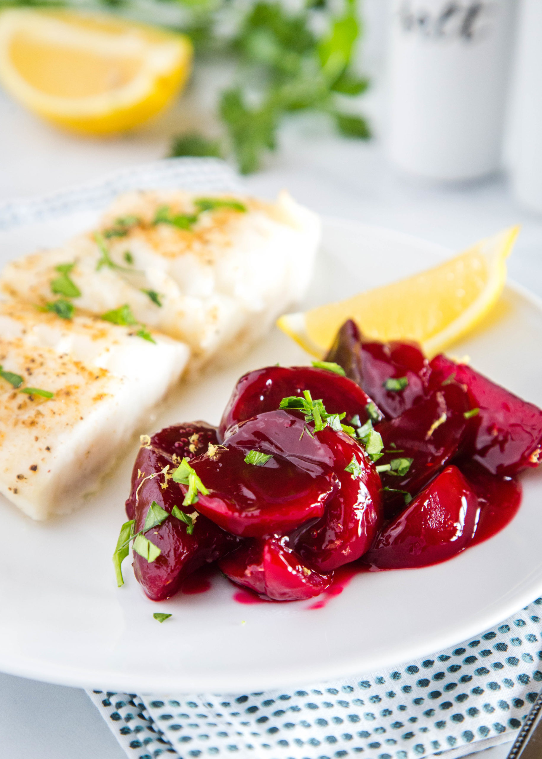 Baked Cod and Beets