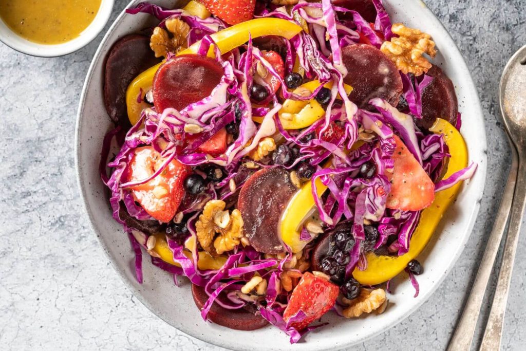 Beet Super Slaw With Honey Mustard Vinaigrette