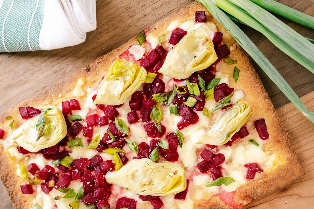 Beef & Artichoke White Pizza