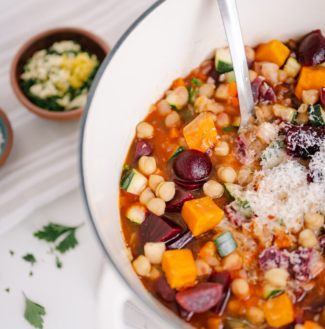 Rustic Vegetable-Beet Soup