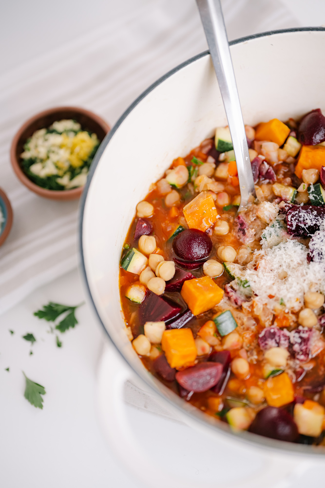 Rustic Vegetable-Beet Soup