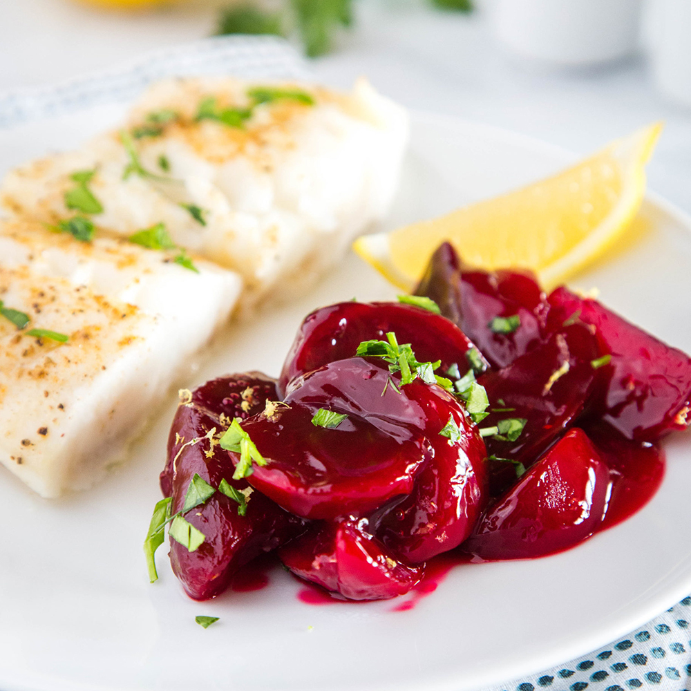 Baked Cod and Beets