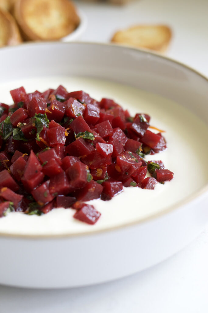 Crispy Goat Cheese & Pickled Beet Balls with Chili Crisp Honey