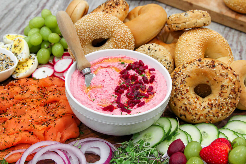 Beet Cream Cheese Spread with Pickled Beets and Dill