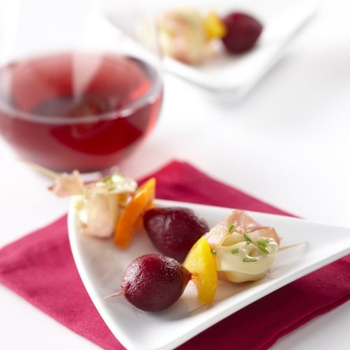 Baby Beet and Tortellini Appetizers