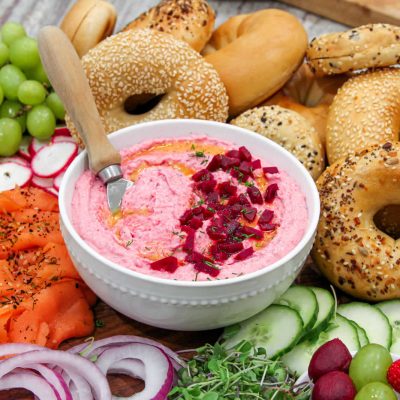 Beet Cream Cheese Spread with Pickled Beets and Dill