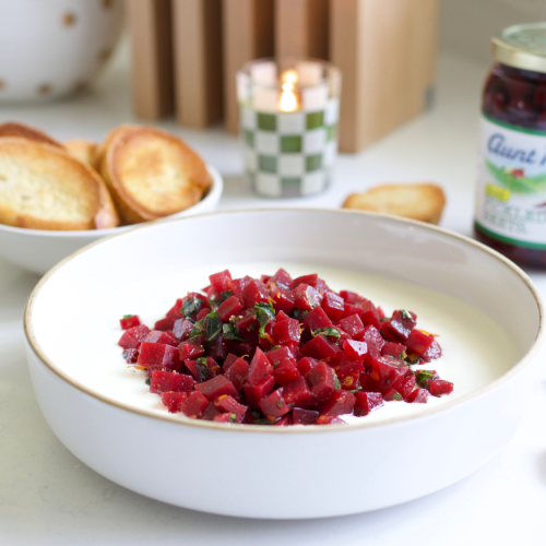 Hot Honey Whipped Feta with Pickled Beets Aunt Nellie's Recipes