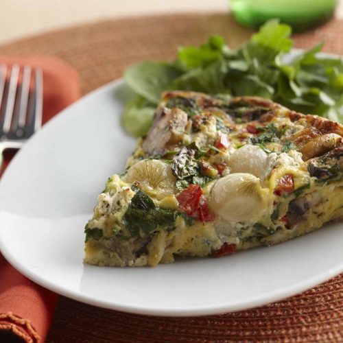 Mix and match fillings - beets + spinach, ham + gruyère, mushroom + thyme. Your favorite combination equals the perfect Easter dish!
Here’s an Onion, Spinach & Mushroom Frittata recipe sure to impress your Easter guests!