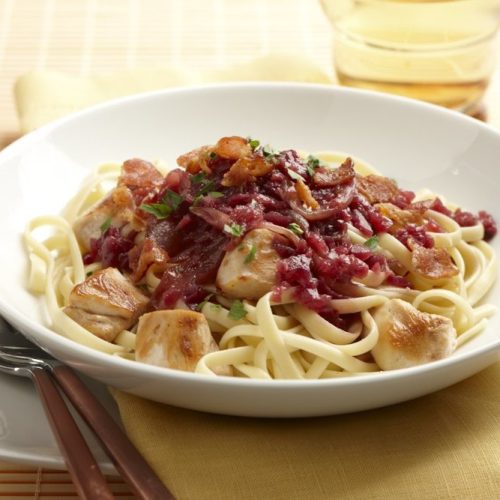 Red Cabbage & Bacon Pasta