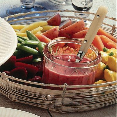 Summer Fresh Vegetables with Ruby Beet Vinaigrette