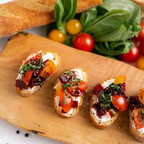 Beet Goat Cheese Crostini