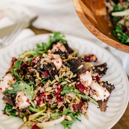easy summer recipes for aunt nellie's showing a beets seeds and grains salad